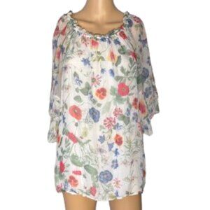 Bellambra Silk Floral Top Made in Italy Women's Size Medium